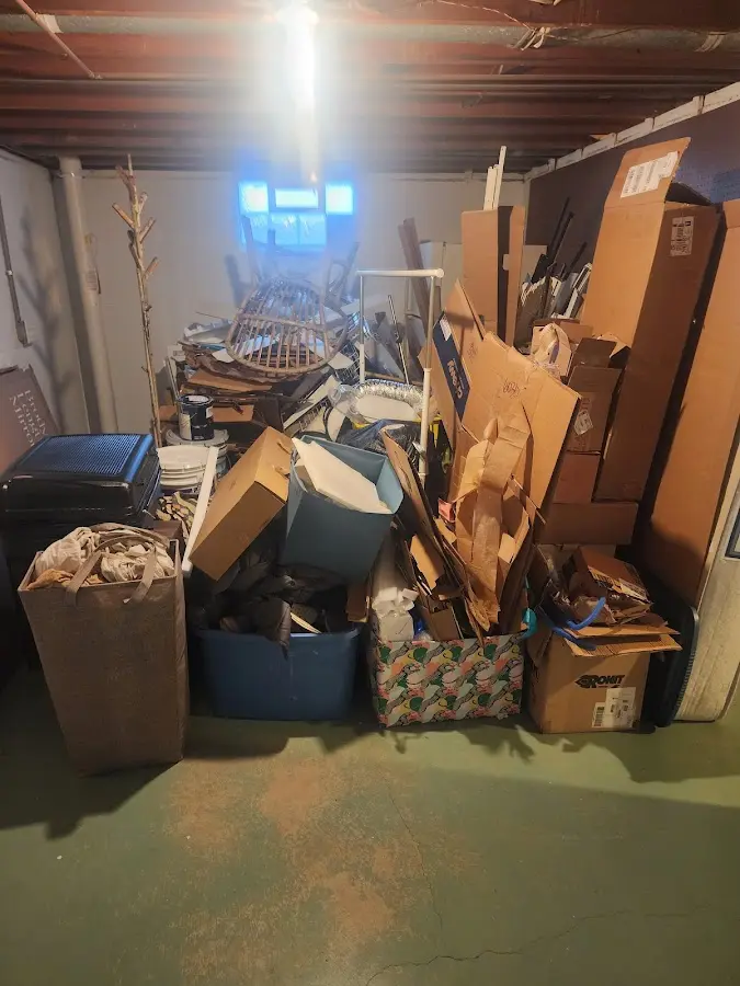 Roll-off dumpster container at job site for 4 Yard Dumpster Rental in Sunnyside